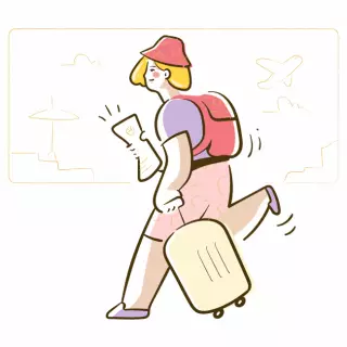 путешествие, отдых, девушка с багажом