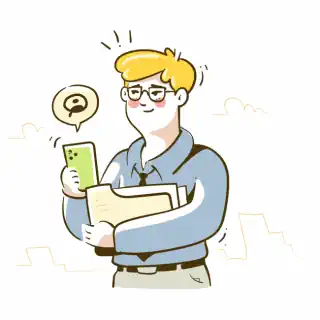 парень с папками, чатится, документы, работа, учеба